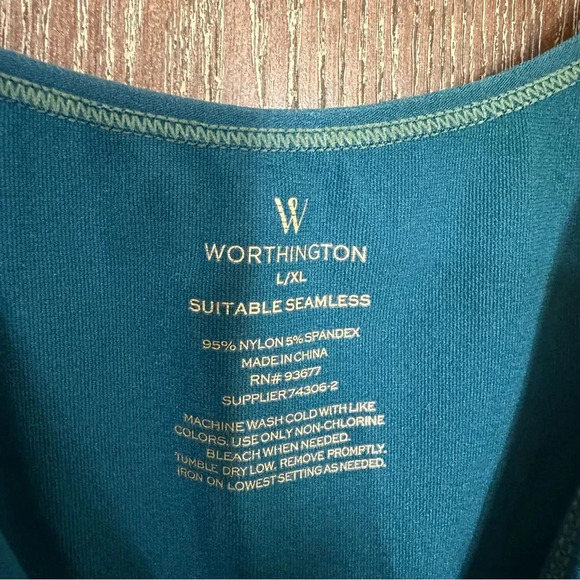 Worthington Women's 2pc Tank Top L/XL Blue & Black White Striped Stretchy Casual - Picture 8 of 11